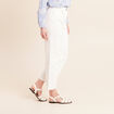 Jean coupe large 7/8&egrave;me taille haute blanc femme