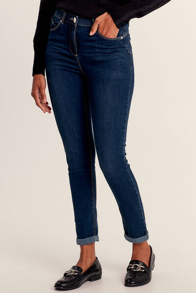 Jeans ajusté taille standard denim brut femme
