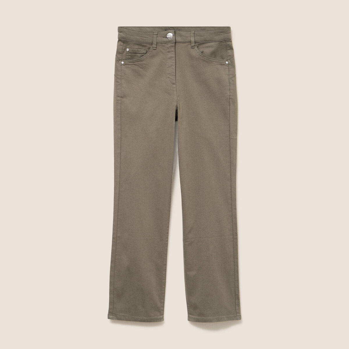 Pantalon magique Le L&eacute;ger coupe droite vert kaki femme