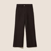 Pantalon large 7/8&egrave;me marron femme