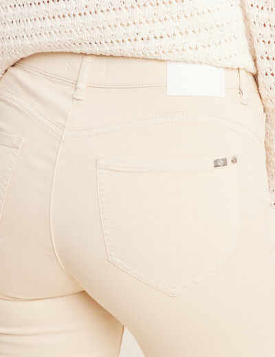 Pantalon léger bootcut taille basculée ivoire femme