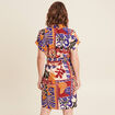 Robe courte manches courtes multicolore femme