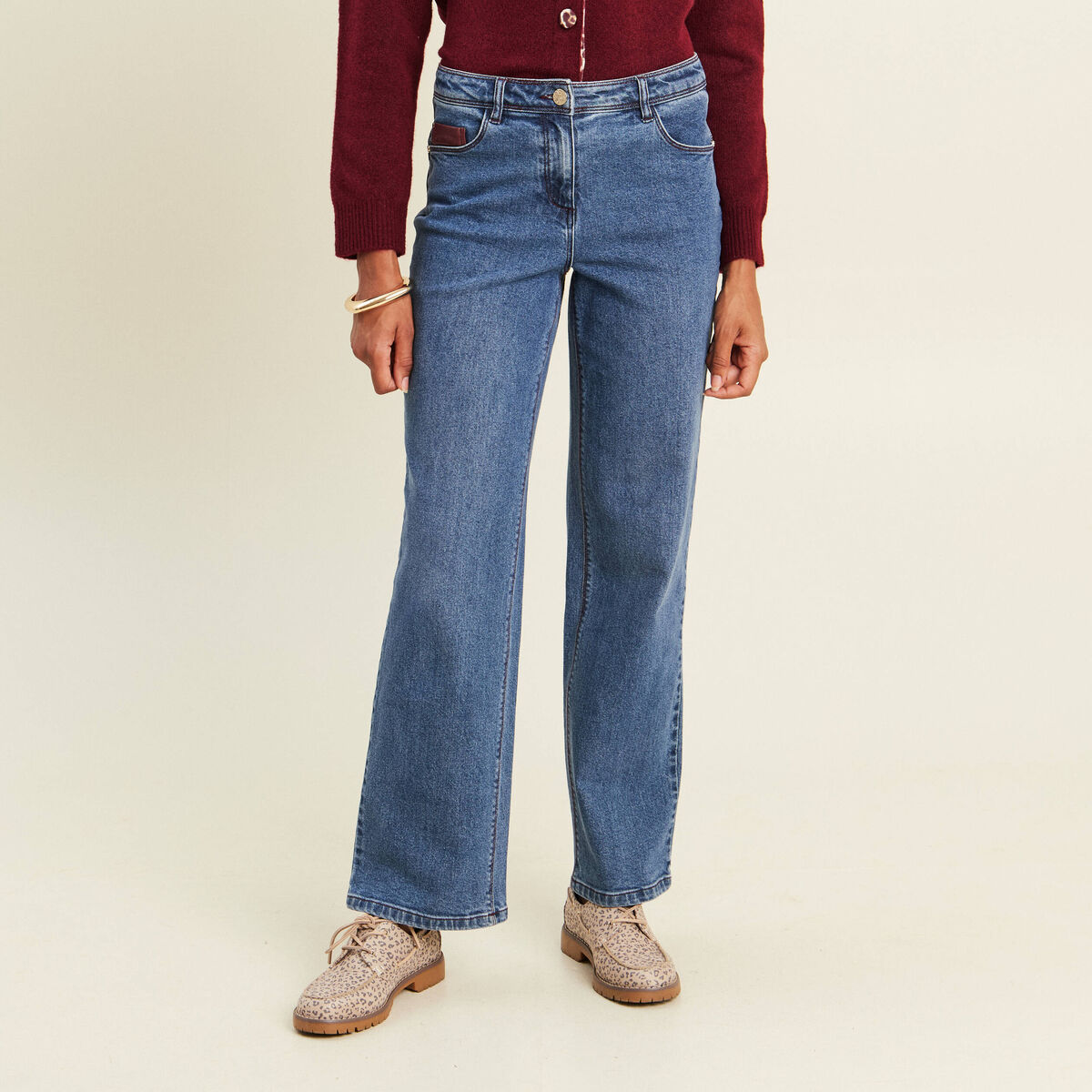 Jean standard denim stone femme