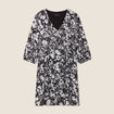 Robe &eacute;vas&eacute;e manches 3/4 noir femme