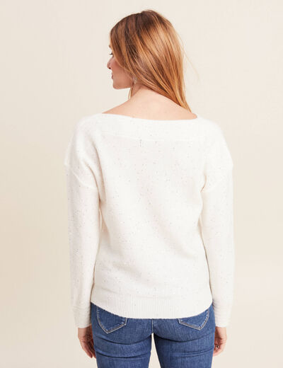 Pull manches longues ecru femme