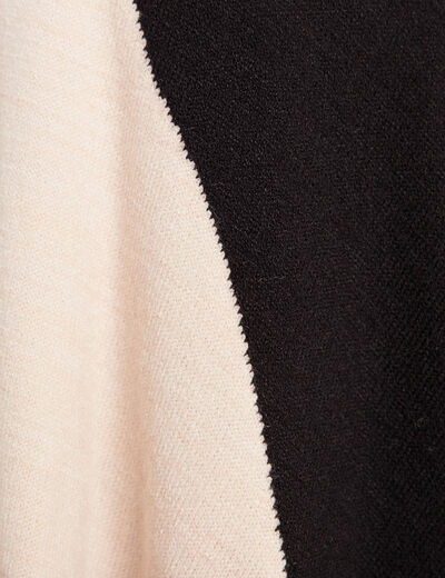 Poncho réversible ecru femme