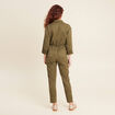 Combinaison pantalon zippée vert olive femme