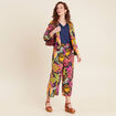 Pantalon flou large 7/8ème multicolore femme