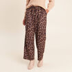 Pantalon droit 7/8&egrave;me taille haute daim marron femme