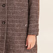 Manteau col montant doubl&eacute; marron femme