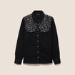 Chemise en jean manches longues noir femme