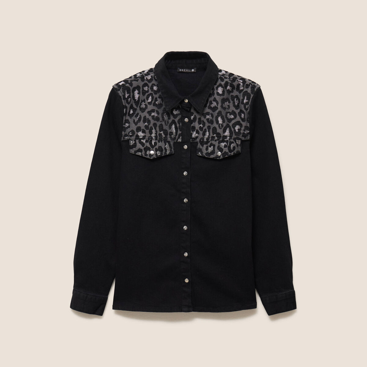 Chemise en jean manches longues noir femme