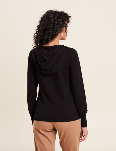 Pull manches longues noir femme