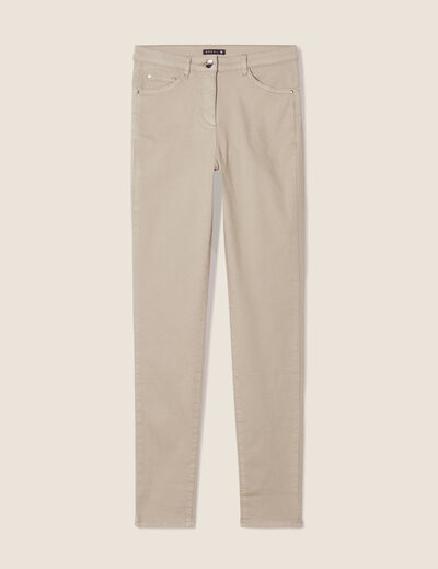 Pantalon léger taille haute long vert clair femme