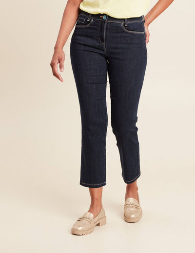 Jean coupe droite 7/8&egrave;me denim brut femme