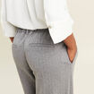 Pantalon loose taille bascul&eacute;e gris femme