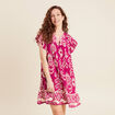 Robe évasée fluide rose fushia femme