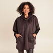 Poncho cape marron fonc&eacute; femme