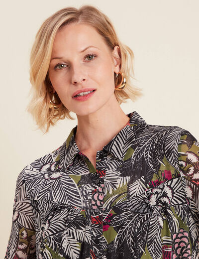 Chemise manches longues vert femme