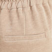 Pantalon loose en velours beige femme