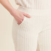 Pantalon maille large ecru femme