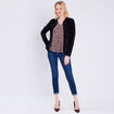 Gilet manches longues zippé noir femme