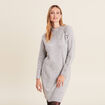 Robe pull droite col montant gris clair femme