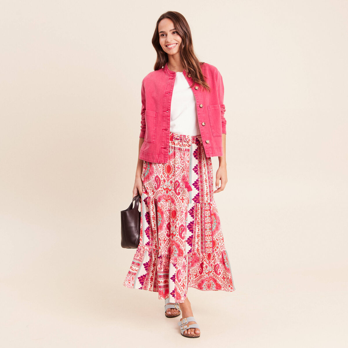 Jupe taille standard rose femme