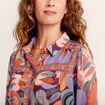 Chemise manches longues fluide orange femme