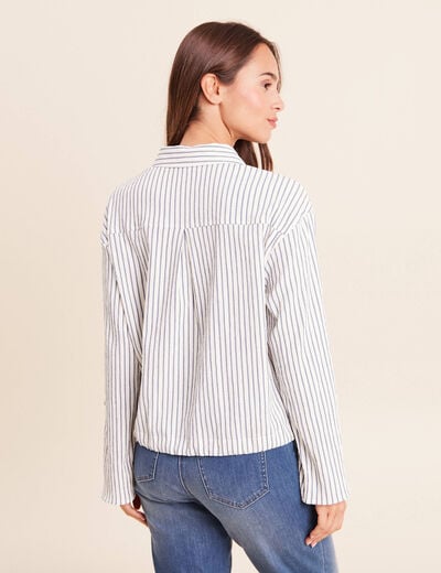 Chemise fluide manches longues bleu femme