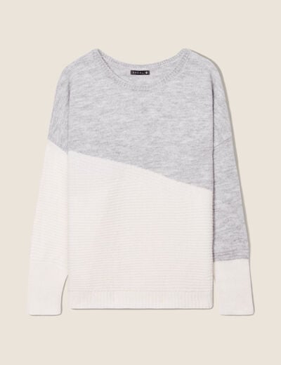 Pull manches longues gris femme