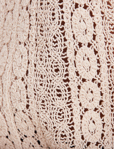 Débardeur macramé ecru femme