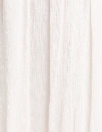 Robe longue évasée à volants ecru femme