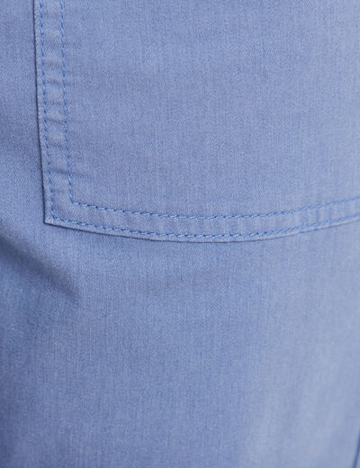 Pantalon coupe droite à coulisse bleu ciel femme