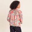 Blouse cintr&eacute;e col v manches 3/4 multicolore femme
