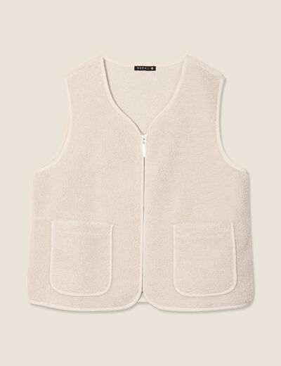 Gilet sans manches ecru femme