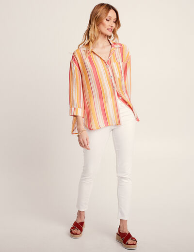 Chemise manches 3/4 multicolore femme