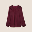 Blouse ample col rond satin&eacute;e bordeaux femme