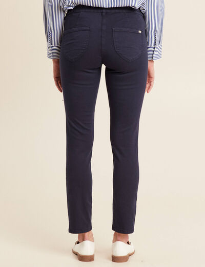 Pantalon ajusté 7/8ème bleu marine femme
