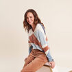 Pull manches longues multicolore femme