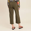 Pantalon large pinces vert kaki femme