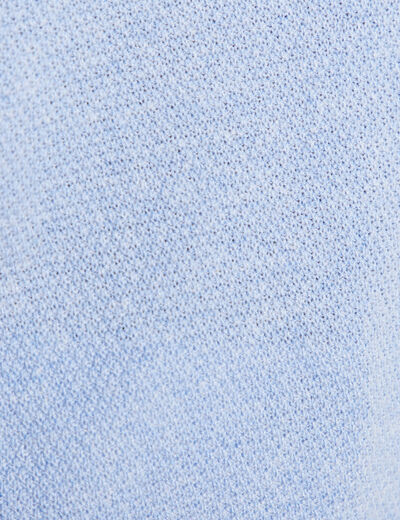 Pull manches courtes plumetis bleu ciel femme