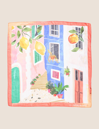Foulard 100% soie multicolore femme