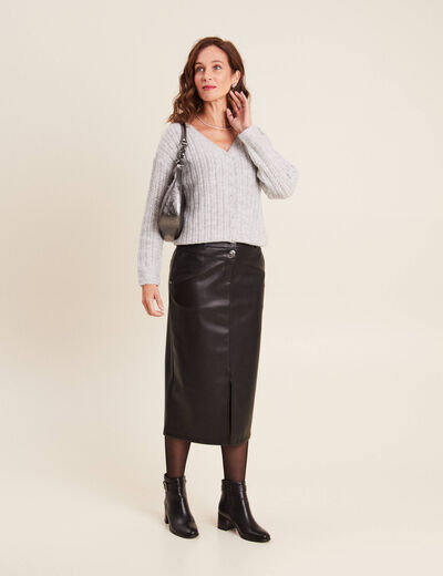 Gilet manches longues 2-en-1 gris clair femme