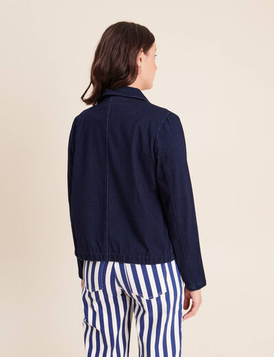 Veste doubl&eacute;e denim stone femme