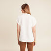 Blouse manches courtes ecru femme