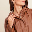 Parka à capuche marron foncé femme