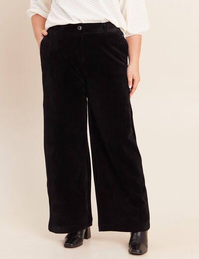 Pantalon en velours noir femme