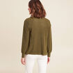 Gilet manches longues vert olive femme