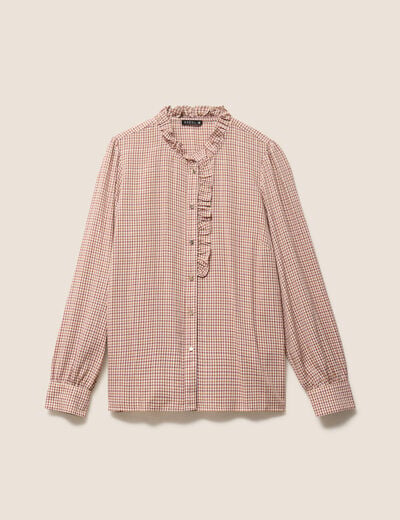 Chemise fluide manches longues rose femme